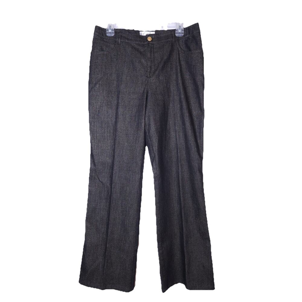 St. John Collection Metallic Glitter Denim Trousers Size 10